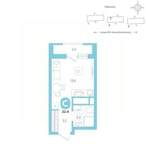 Студия квартира, вторичка, 22м2, 7/20 этаж