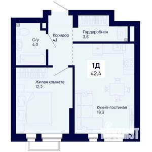 1-к квартира, вторичка, 42м2, 2/18 этаж