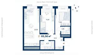 2-к квартира, вторичка, 66м2, 19/31 этаж