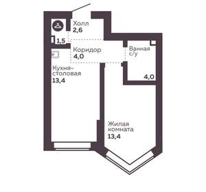 1-к квартира, вторичка, 39м2, 6/30 этаж