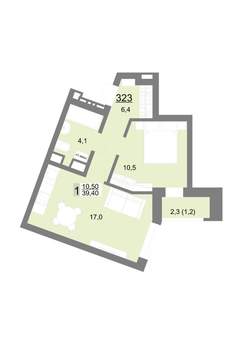 1-к квартира, вторичка, 39м2, 14/18 этаж