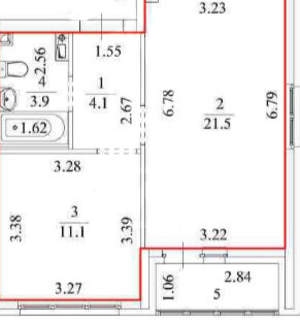 1-к квартира, вторичка, 41м2, 15/25 этаж