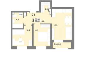 2-к квартира, вторичка, 54м2, 9/26 этаж
