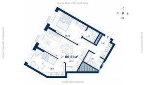 2-к квартира, вторичка, 67м2, 10/31 этаж