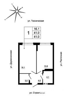 1-к квартира, вторичка, 40м2, 11/19 этаж