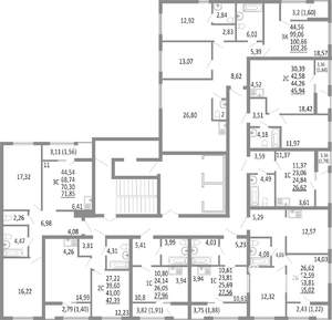 2-к квартира, вторичка, 41м2, 3/25 этаж