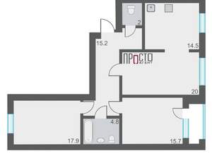 3-к квартира, вторичка, 94м2, 6/12 этаж