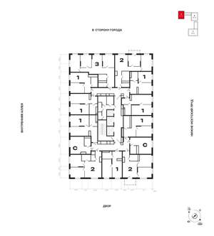 2-к квартира, строящийся дом, 62м2, 6/25 этаж