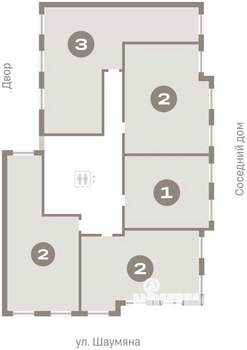 2-к квартира, вторичка, 73м2, 3/9 этаж