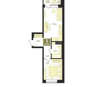 1-к квартира, вторичка, 44м2, 2/23 этаж