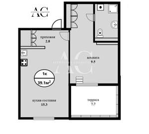 1-к квартира, вторичка, 39м2, 27/34 этаж