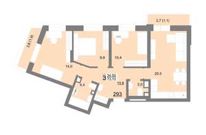 3-к квартира, вторичка, 73м2, 10/18 этаж