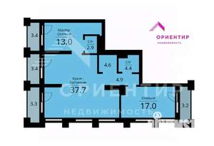 2-к квартира, вторичка, 85м2, 16/17 этаж