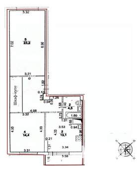 2-к квартира, вторичка, 71м2, 3/17 этаж