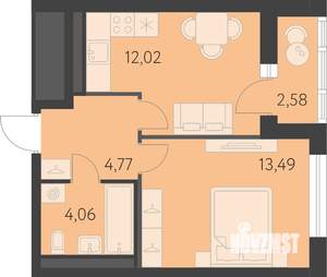 1-к квартира, вторичка, 36м2, 6/16 этаж