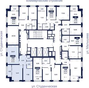 2-к квартира, вторичка, 65м2, 20/31 этаж