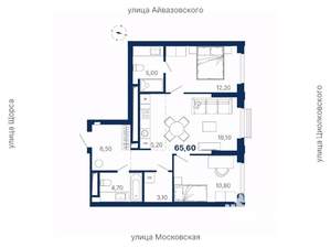 2-к квартира, вторичка, 66м2, 6/29 этаж