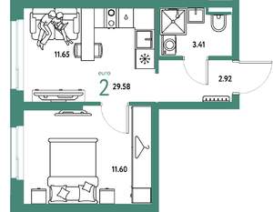 2-к квартира, вторичка, 30м2, 15/24 этаж