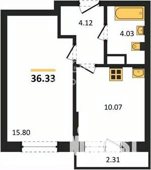 1-к квартира, вторичка, 36м2, 7/8 этаж