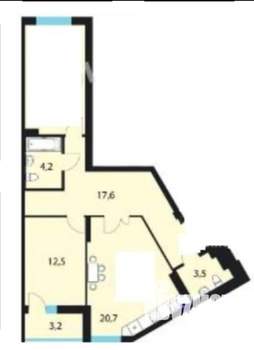 2-к квартира, вторичка, 73м2, 13/16 этаж