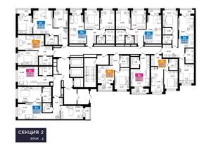 2-к квартира, строящийся дом, 57м2, 2/27 этаж