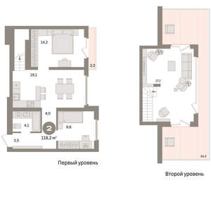 2-к квартира, вторичка, 118м2, 7/24 этаж