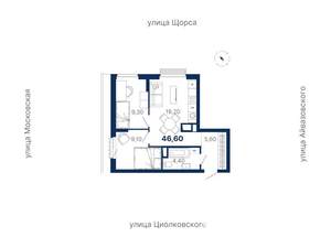 2-к квартира, вторичка, 47м2, 18/33 этаж