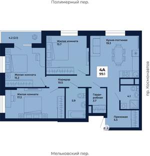 3-к квартира, вторичка, 99м2, 5/31 этаж