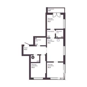 3-к квартира, вторичка, 80м2, 15/30 этаж
