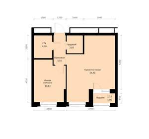1-к квартира, вторичка, 48м2, 9/30 этаж