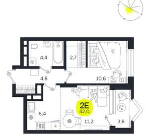 2-к квартира, вторичка, 42м2, 19/27 этаж