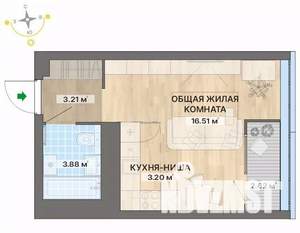 Студия квартира, вторичка, 29м2, 28/30 этаж