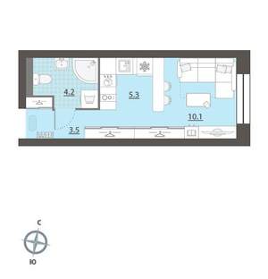 Студия квартира, вторичка, 23м2, 8/32 этаж