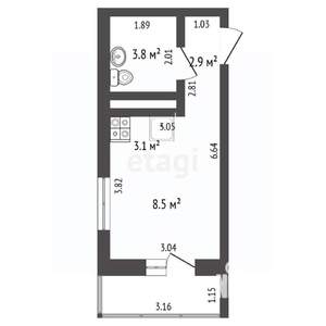 Студия квартира, вторичка, 18м2, 30/31 этаж