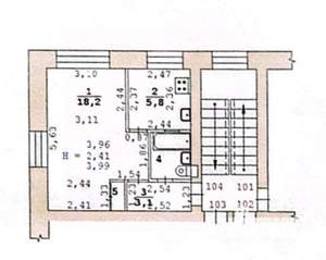 1-к квартира, вторичка, 31м2, 5/5 этаж