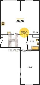 2-к квартира, вторичка, 66м2, 2/7 этаж