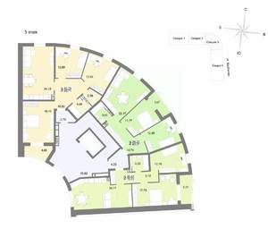 3-к квартира, строящийся дом, 90м2, 5/23 этаж