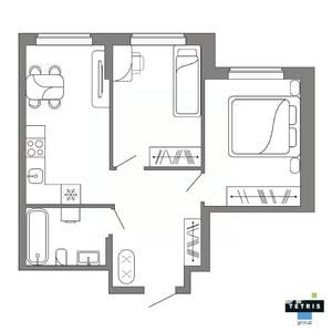 2-к квартира, вторичка, 51м2, 16/32 этаж