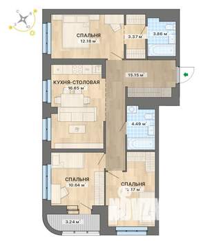 3-к квартира, вторичка, 82м2, 14/25 этаж