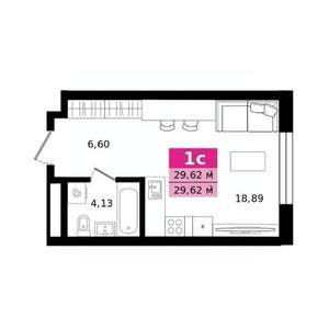 Студия квартира, вторичка, 30м2, 12/27 этаж