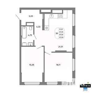 3-к квартира, вторичка, 67м2, 5/32 этаж