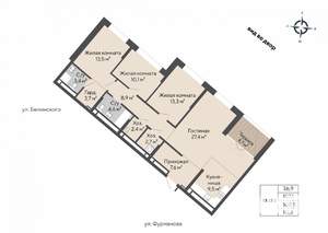 3-к квартира, строящийся дом, 109м2, 27/28 этаж