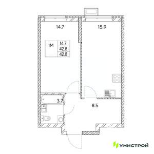 1-к квартира, вторичка, 43м2, 11/31 этаж