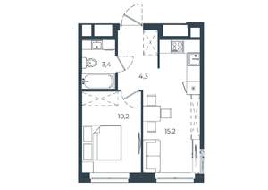 1-к квартира, вторичка, 33м2, 7/25 этаж