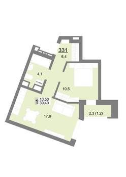 1-к квартира, вторичка, 39м2, 15/18 этаж