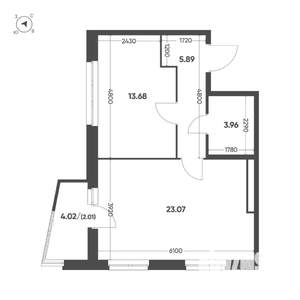 1-к квартира, вторичка, 49м2, 10/10 этаж