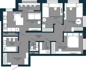 3-к квартира, вторичка, 79м2, 24/25 этаж
