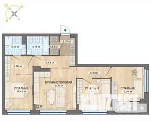 3-к квартира, вторичка, 89м2, 11/12 этаж