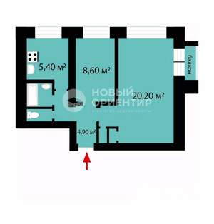 2-к квартира, вторичка, 43м2, 7/9 этаж