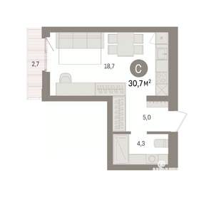Студия квартира, вторичка, 31м2, 2/7 этаж
